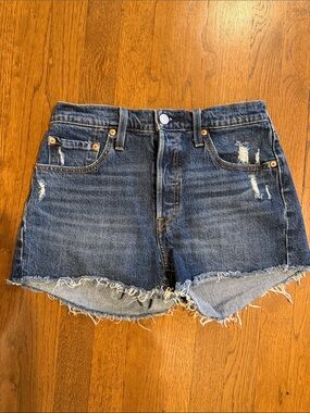 Levi's 501 Dark Blue Denim Jean Shorts size 28